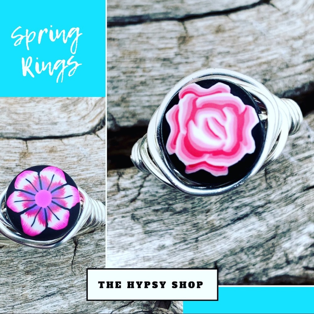 Spring flower bead rings